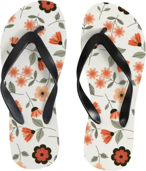 Flip Flops Floral Flowers Leaves Orange Grey Red Slide Sandals Summer Beach Slippers Thong Sandal Casual Yoga Mat Flat Slides for Women Men
