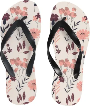 Flip Flops Floral Flowers Leaves Pink Slide Sandals Summer Beach Slippers Thong Sandal Casual Yoga Mat Flat Slides for Women Men
