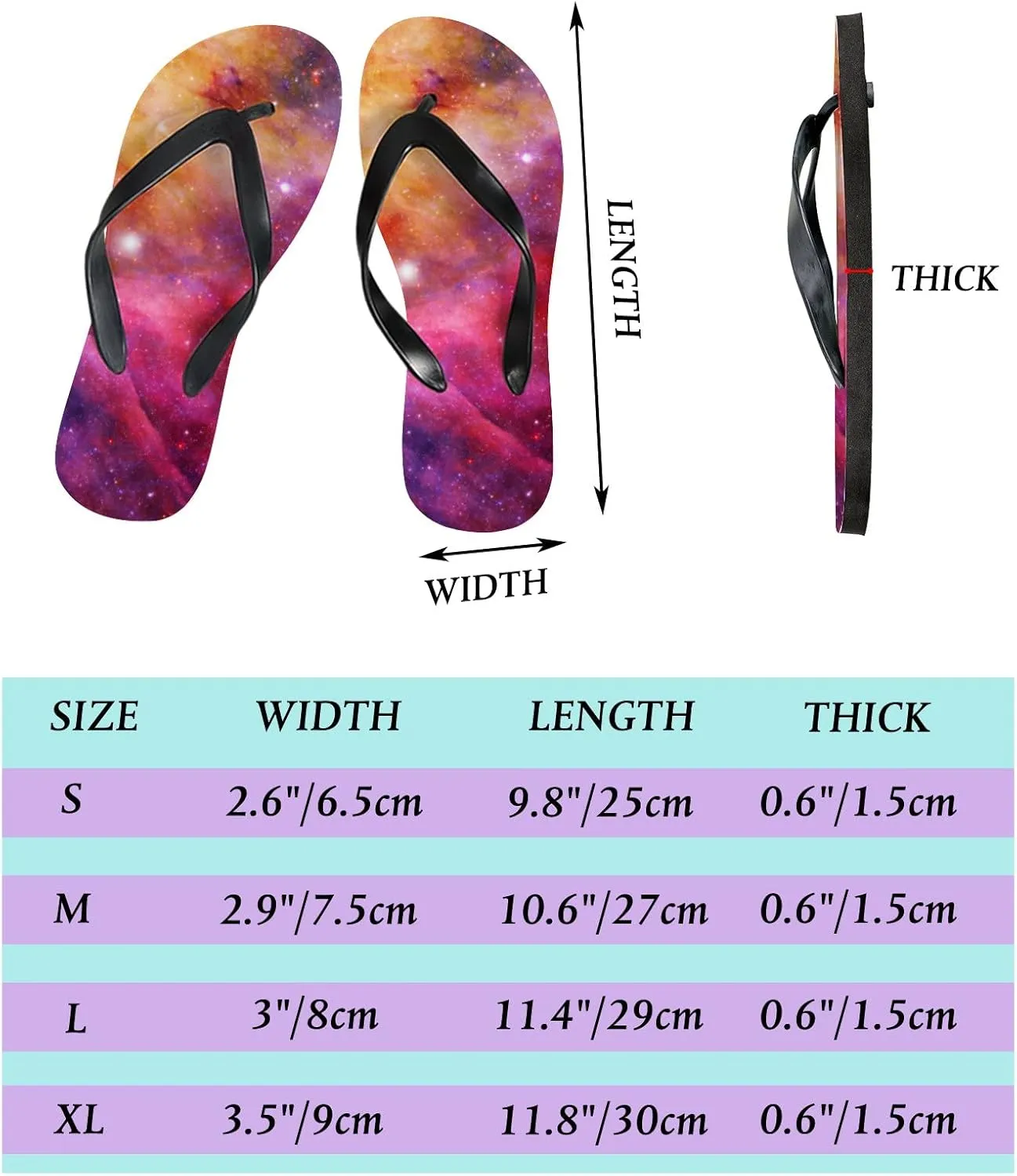 Flip Flops Universe Space Stars Nebula Cloud Slide Sandals Summer Beach Slippers Thong Sandal Casual Yoga Mat Flat Slides for Women Men