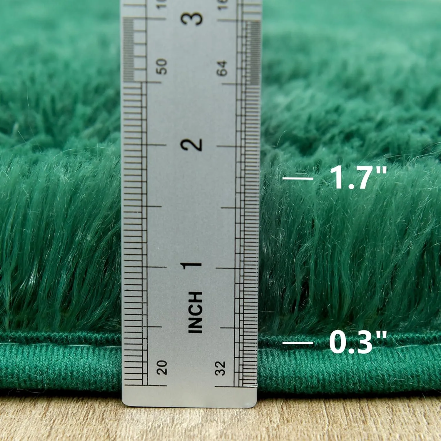 Fluffy Runner Rugs for Bedroom 2x4, Emerald Green Runner for Hallway Non-Slip, Shaggy Fuzzy Bedroom Rug Room Decor