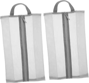 FRCOLOR 2pcs Mesh Shoe Bag Portable Travel Organizer Breathable Dustproof Compact for Men Women for Sports and Business Trips