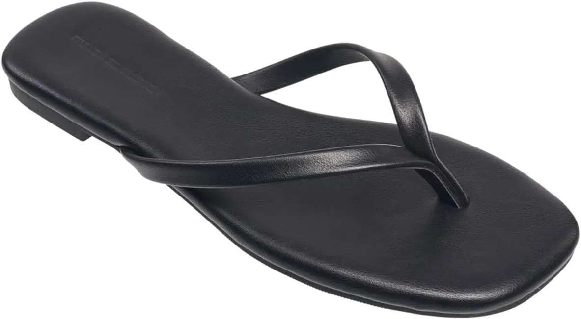 French Connection Womens Morgan Vegan Leather Slip On Thong Sandals