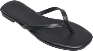 French Connection Womens Morgan Vegan Leather Slip On Thong Sandals