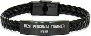 Funny Gifts for Best Personal Trainer Ever, Interlaced Leather Mother's Day Unique Gifts from Men, Women, or Family
