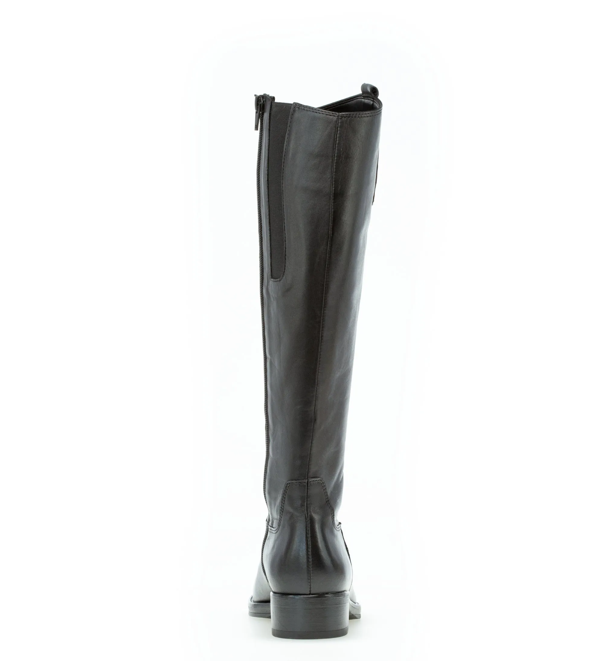 GABOR - 71.608.27 LOW HEEL LONG BOOT - BLACK LEATHER