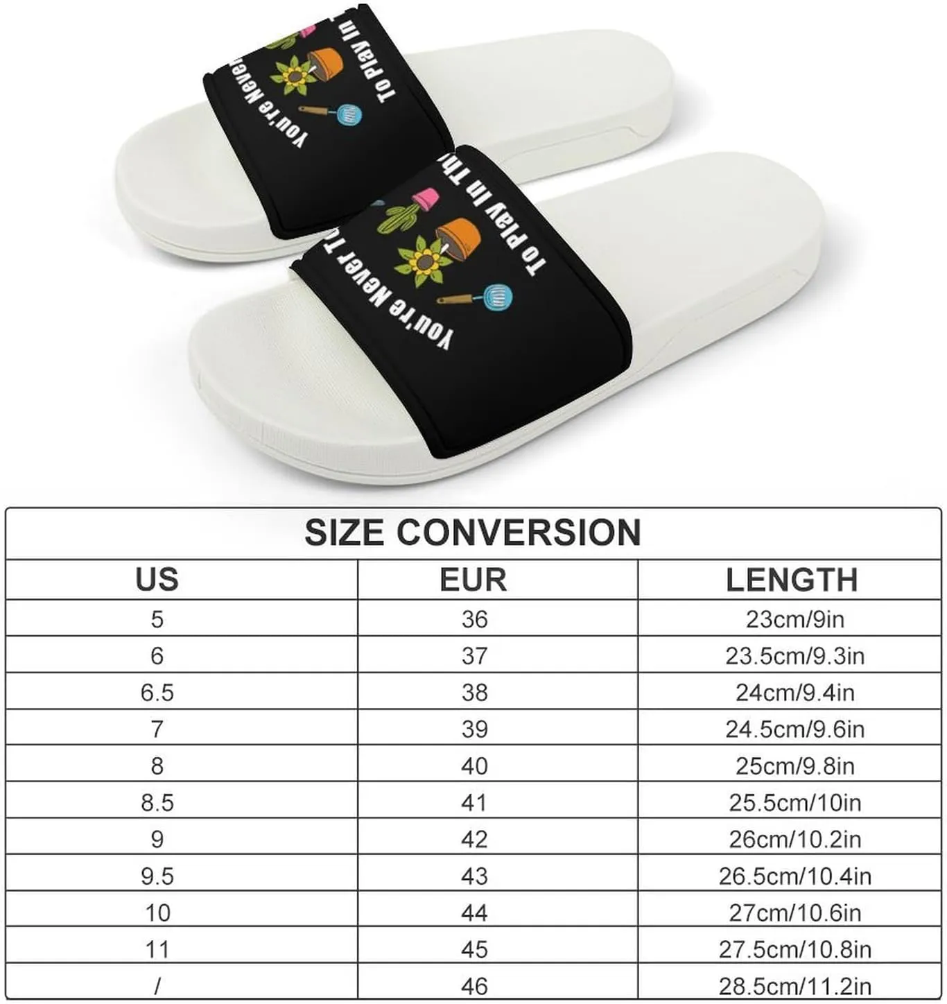 Gardening Pattern Inspirational Slippers Shower Slipper In-Door Slipper Quick Drying Non-Slip Bathroom Pool Woman Man PVC