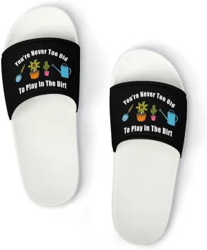 Gardening Pattern Inspirational Slippers Shower Slipper In-Door Slipper Quick Drying Non-Slip Bathroom Pool Woman Man PVC