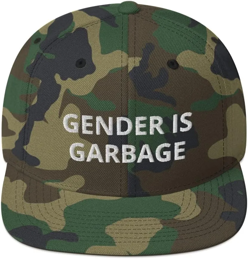 Gender is Garbage Nonbinary Non Binary Flatbrim Flat Brim Snapback Hat Cap
