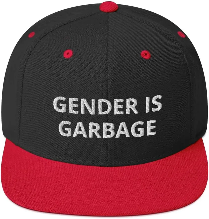 Gender is Garbage Nonbinary Non Binary Flatbrim Flat Brim Snapback Hat Cap
