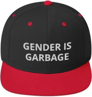 Gender is Garbage Nonbinary Non Binary Flatbrim Flat Brim Snapback Hat Cap