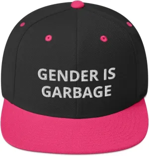 Gender is Garbage Nonbinary Non Binary Flatbrim Flat Brim Snapback Hat Cap