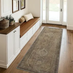 GENIMO Runner Rug 2x10, Non Slip Hallway Runner Rugs, Machine Washable Low Pile Lightweight Retro Mat for Living Room, Entryway, Bedroom, Kitchen and Passage