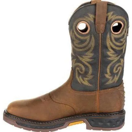 Georgia Men's Carbo-Tec Lightweight 11" Pull-On Waterproof Western Work Boot -Brown GB00266