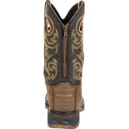 Georgia Men's Carbo-Tec Lightweight 11" Pull-On Waterproof Western Work Boot -Brown GB00266