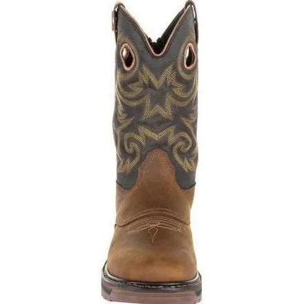 Georgia Men's Carbo-Tec Lightweight 11" Pull-On Waterproof Western Work Boot -Brown GB00266