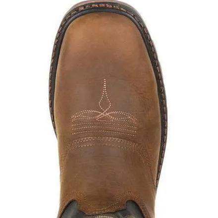 Georgia Men's Carbo-Tec Lightweight 11" Pull-On Waterproof Western Work Boot -Brown GB00266