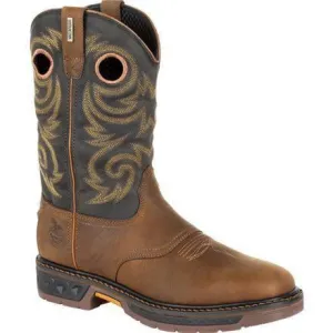 Georgia Men's Carbo-Tec Lightweight 11" Pull-On Waterproof Western Work Boot -Brown GB00266