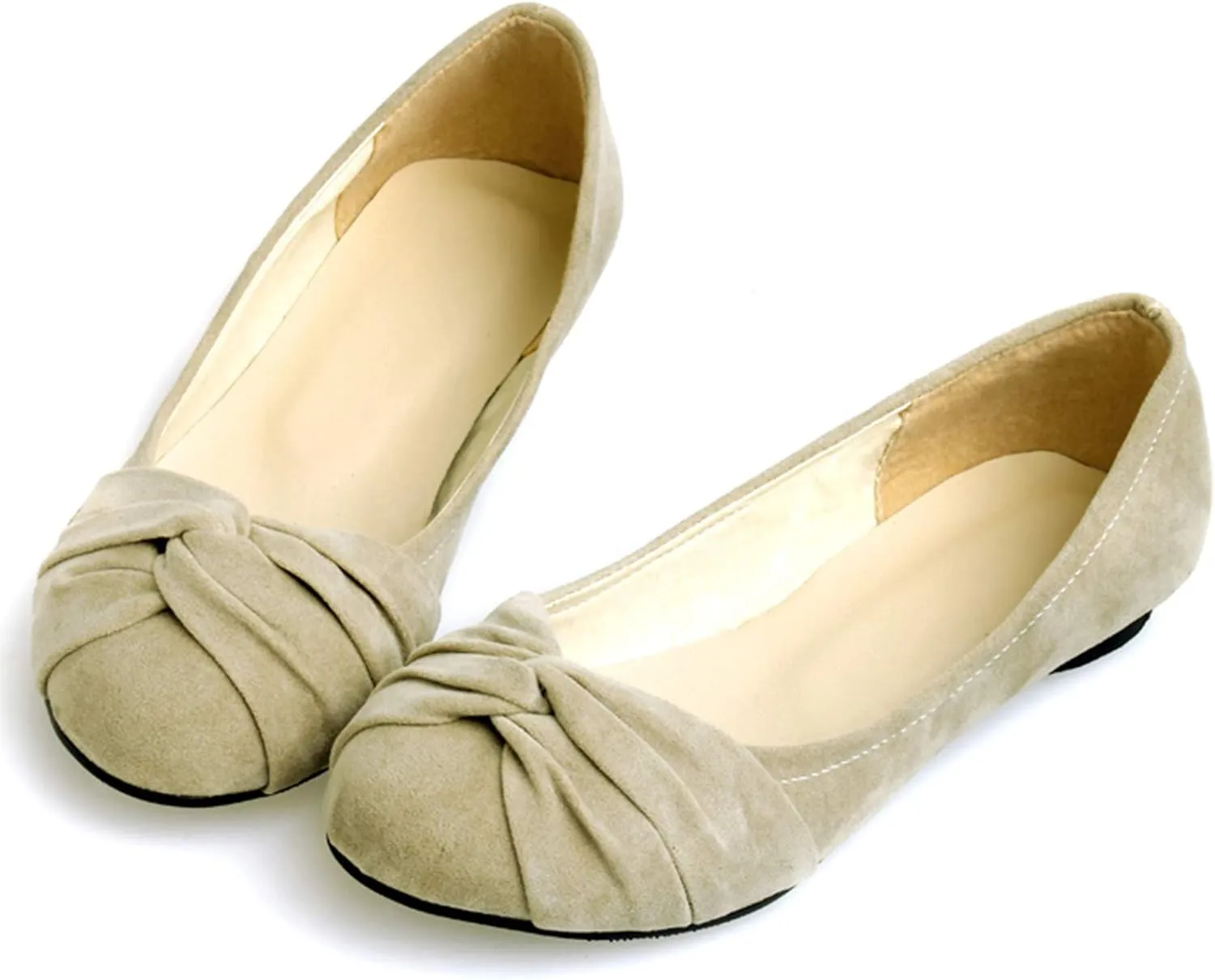 Gicoiz Round Toe Flats Womens Slip On Work Dolly Shoes