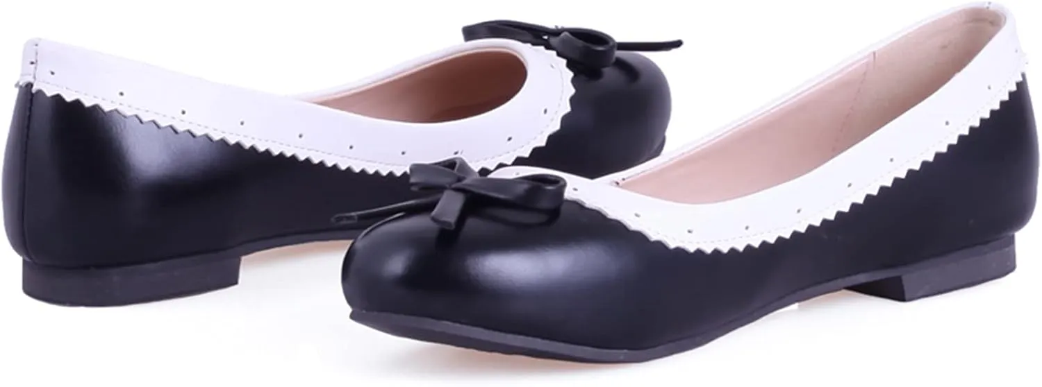 Gicoiz Women Round Toe Flats Slip On Bowtie Ballet Flats