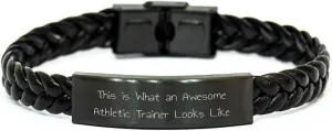 Gifts from Friends to Athletic Trainers, This Is What An Awesome Athletic Trainer Looks Like, Interlaced Leather Birthday Unique Gift for Her or Him