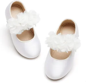 GINFIVE Toddler Girls Mary-Jane Little Girls Slip On Shoes Glitter Ballerina Flats Toddler