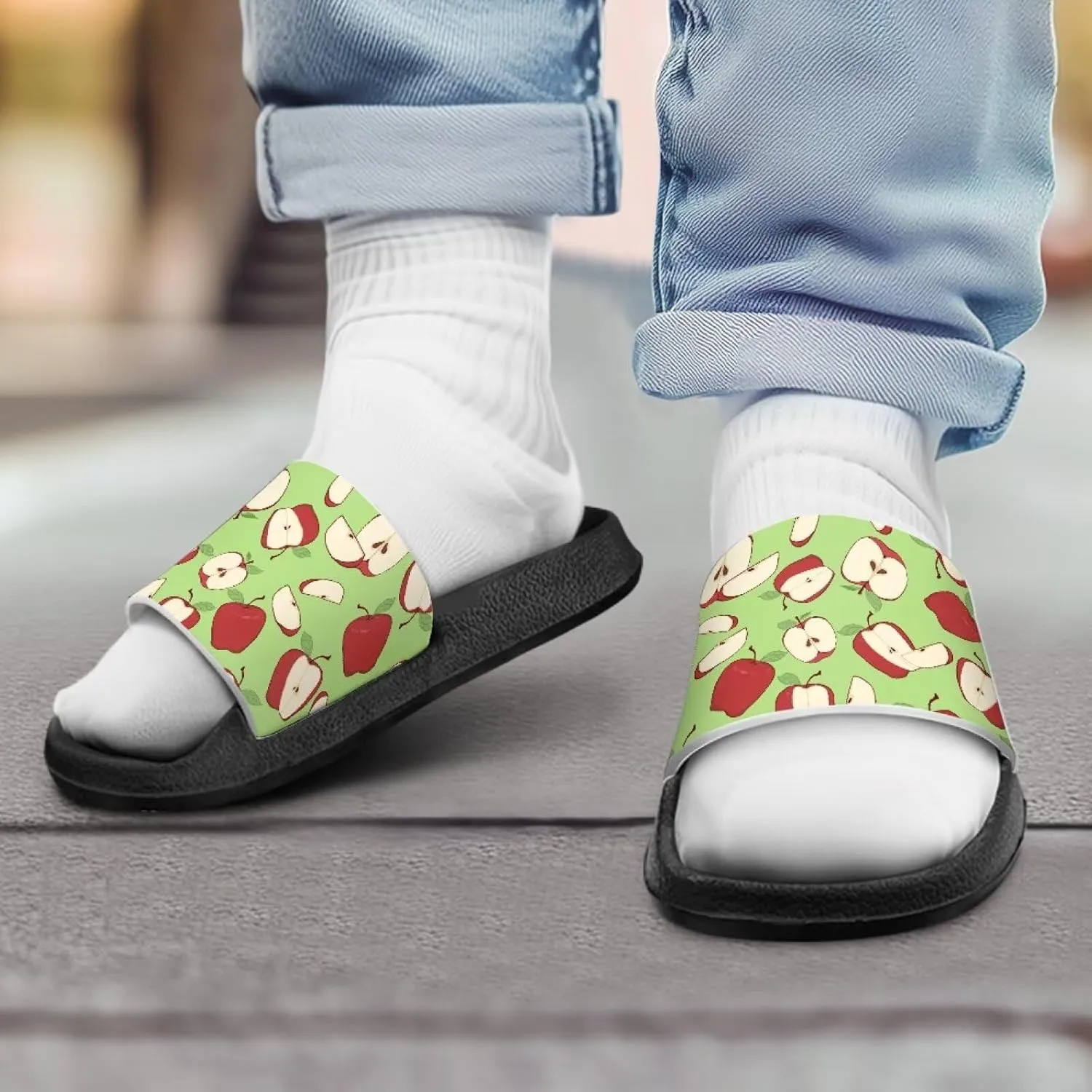 Girls Summer Beach Slippers Open Toe Non Slip Sandals Lightweight Flat Sandals Bathroom Soft Sole Shoes