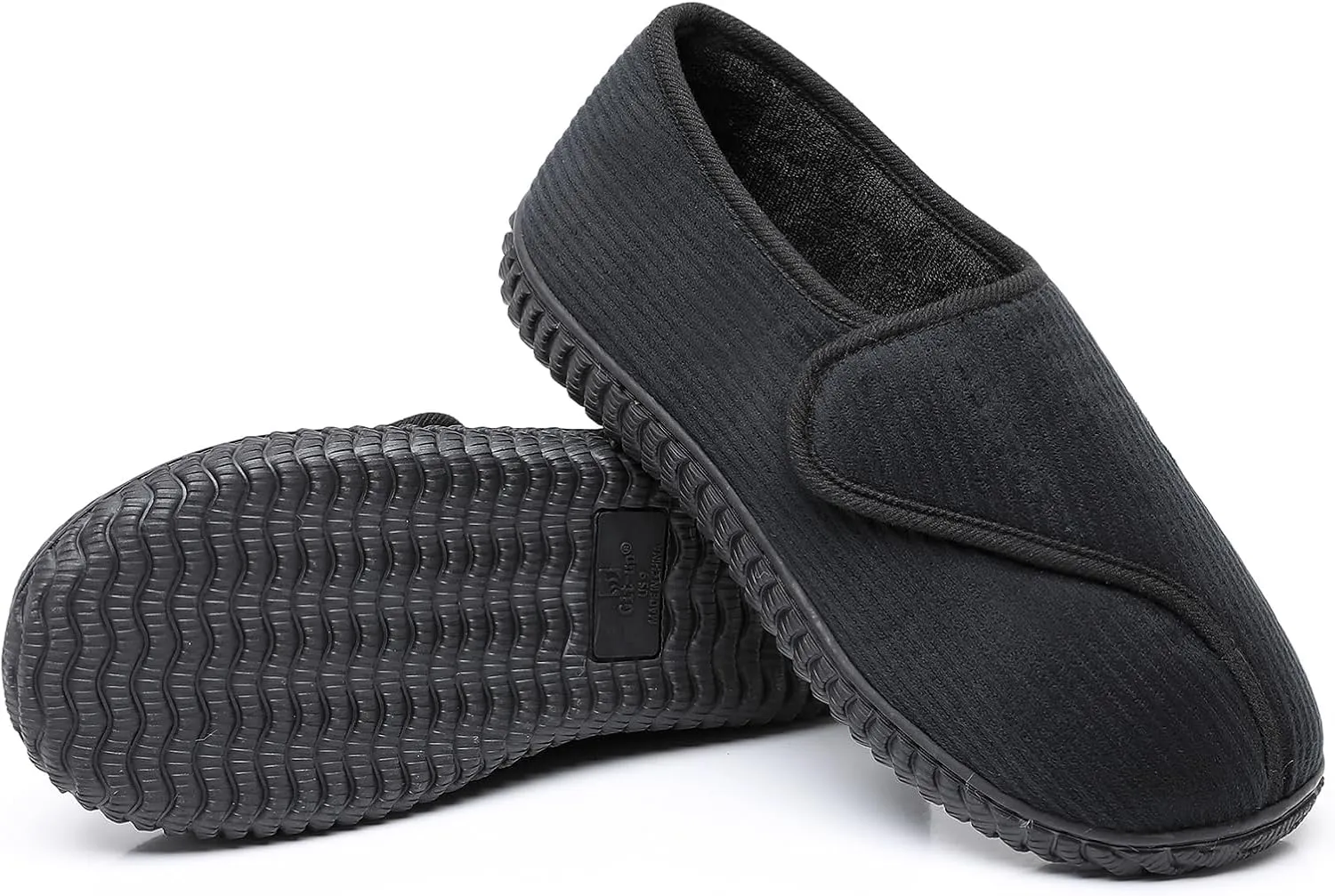Git-up Men Memory Foam Diabetic Slippers Adjustable Arthritis Edema Swollen Feet Wide House Shoes Comfy Soft Non-Slip Plus Size Indoor Outdoor Slipper