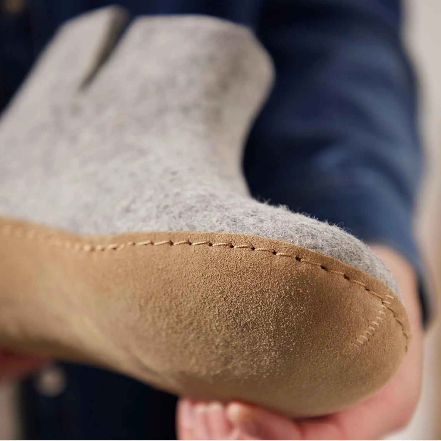 Glerups 100% Gotland Sheep Wool Boot Slipper with leather sole - Unisex