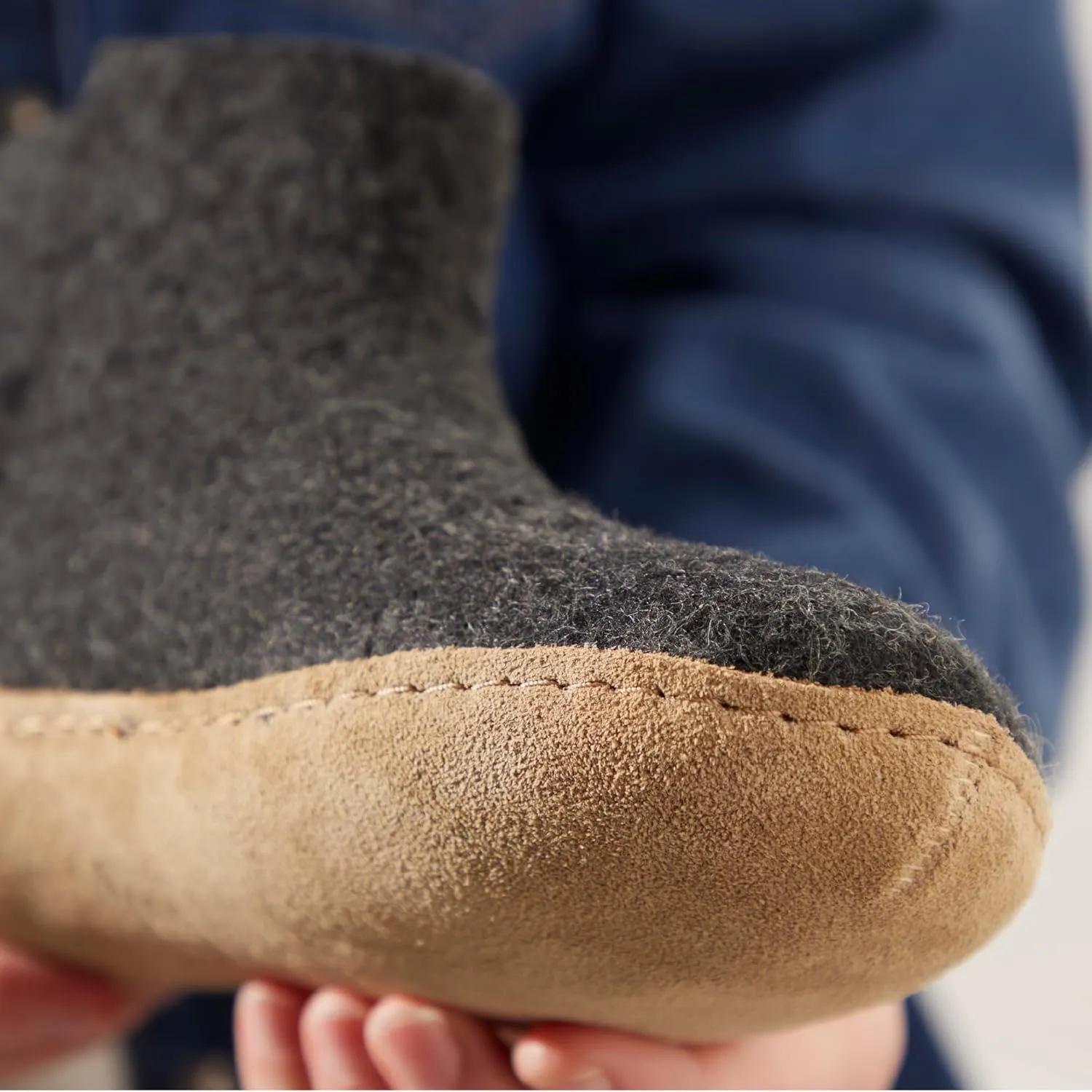 Glerups 100% Gotland Sheep Wool Boot Slipper with leather sole - Unisex