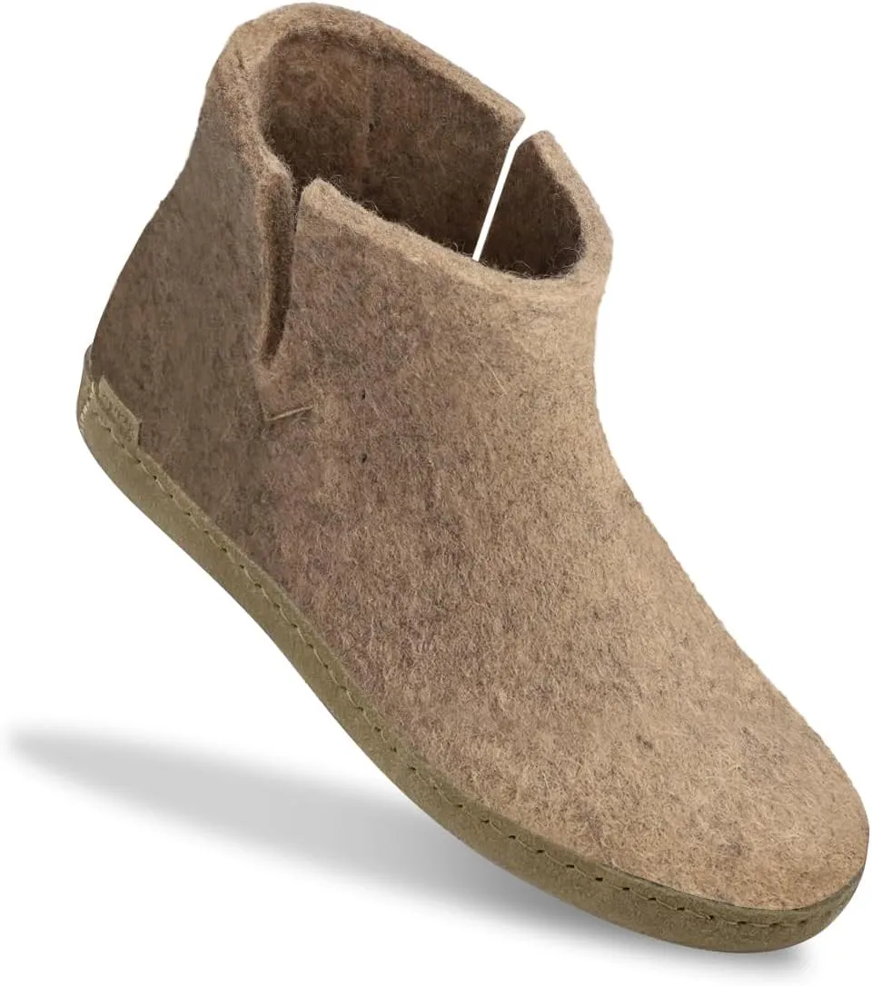 Glerups 100% Gotland Sheep Wool Boot Slipper with leather sole - Unisex