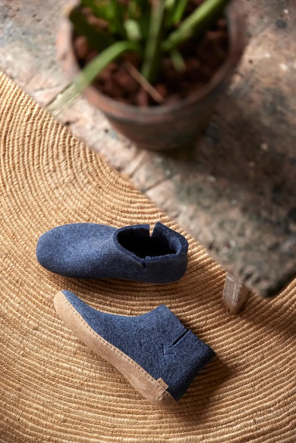 Glerups 100% Gotland Sheep Wool Boot Slipper with leather sole - Unisex