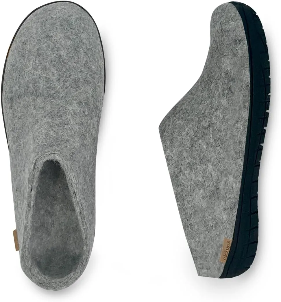 Glerups 100% Gotland Sheep Wool Slipper with rubber sole - Unisex Slip-on