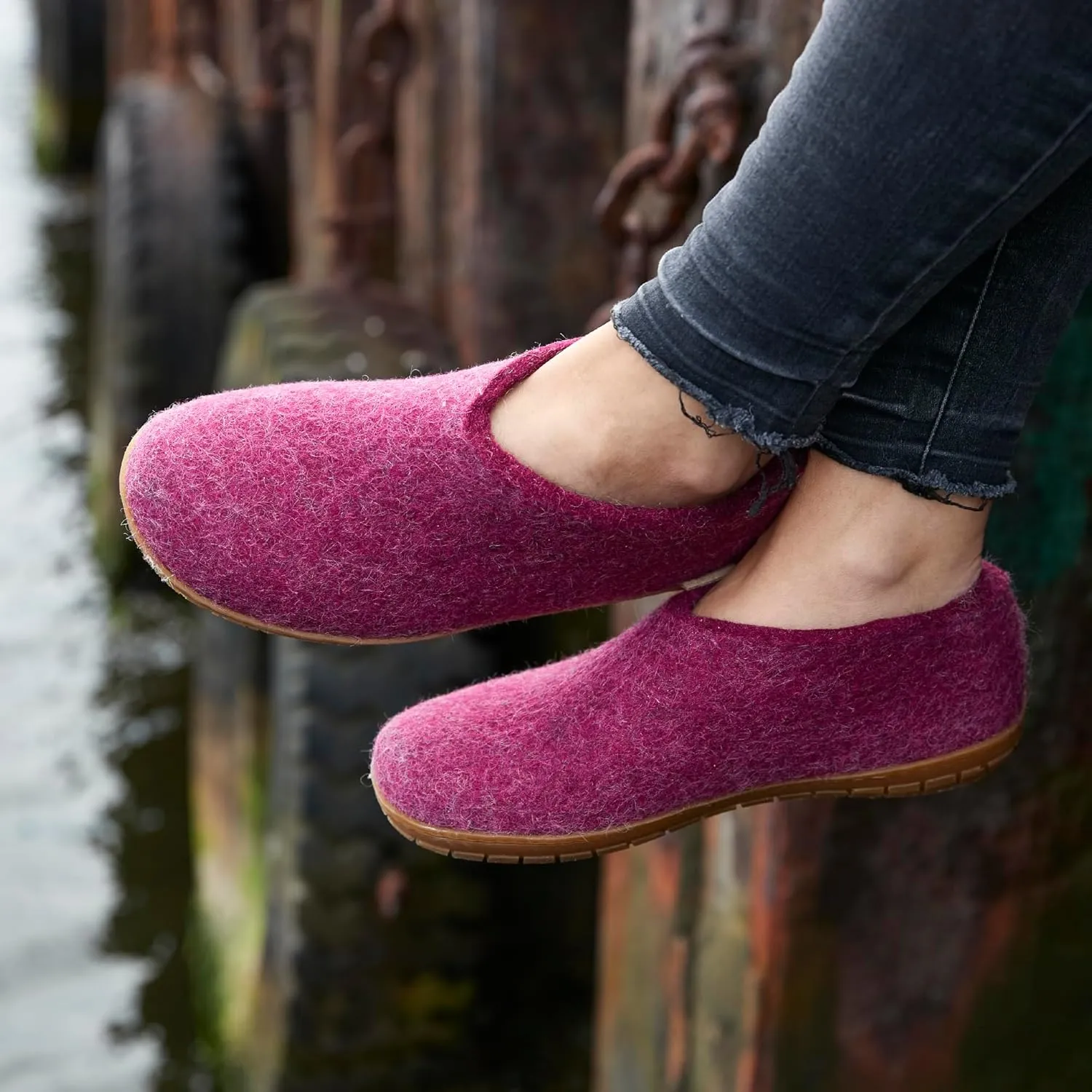 Glerups 100% high quality wool mix Shoe Slipper with rubber sole - Unisex