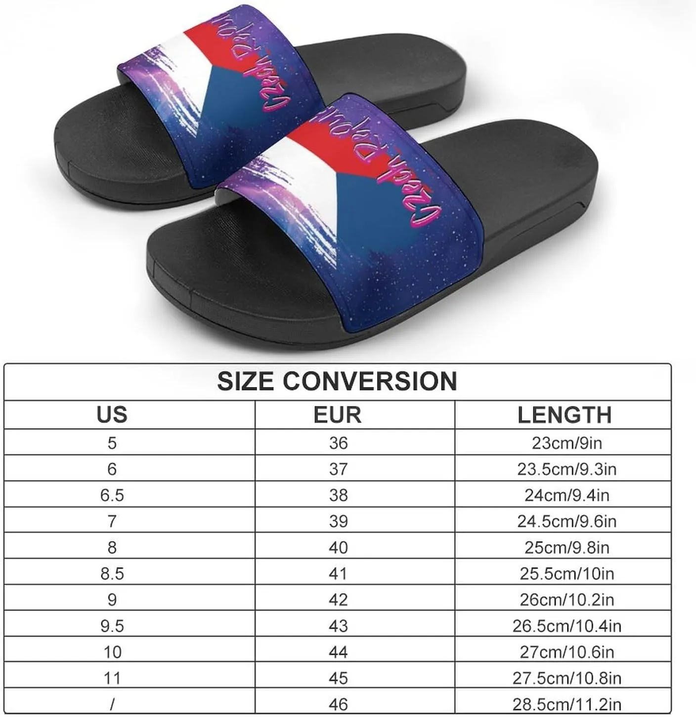 Glittering Universe Galaxy Czech Republic Slippers Shower Slipper In-Door Slipper Quick Drying Non-Slip Bathroom Pool Woman Man PVC