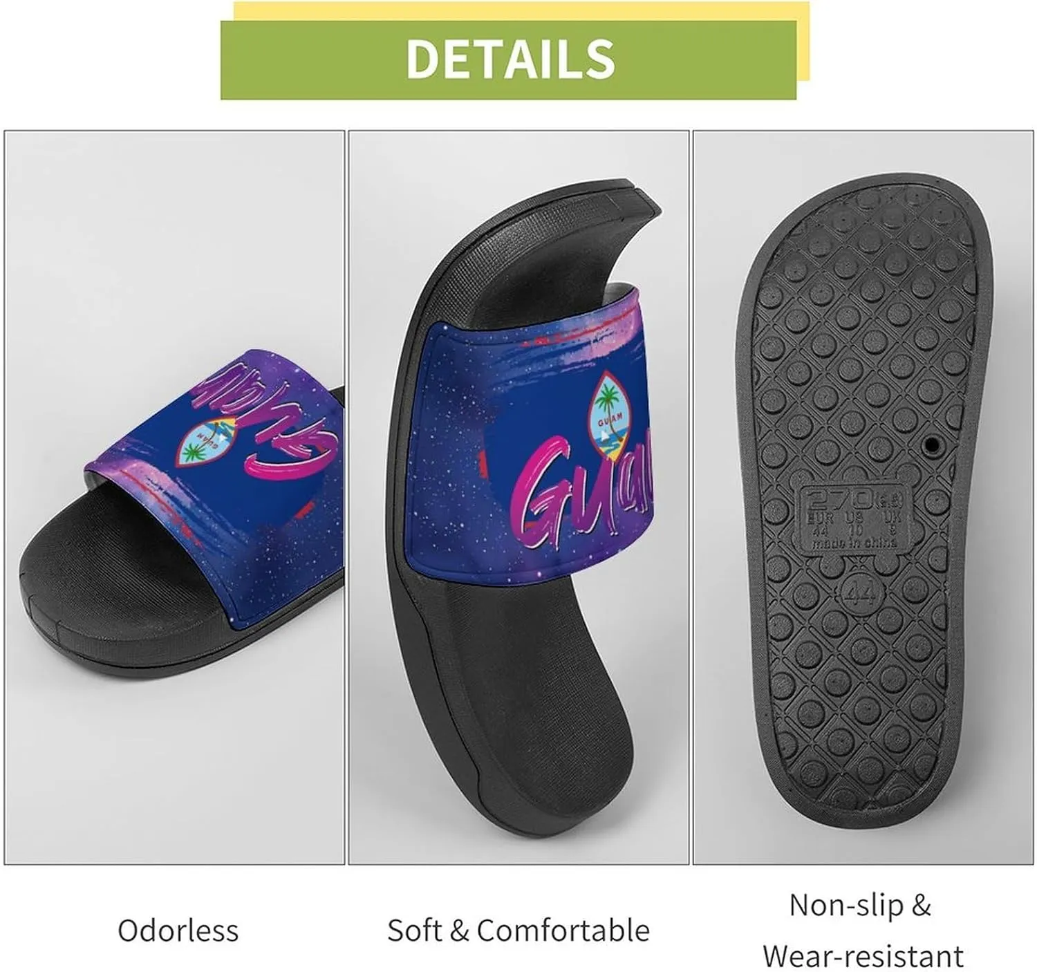 Glittering Universe Galaxy Guam Slippers Shower Slipper In-Door Slipper Quick Drying Non-Slip Bathroom Pool Woman Man PVC