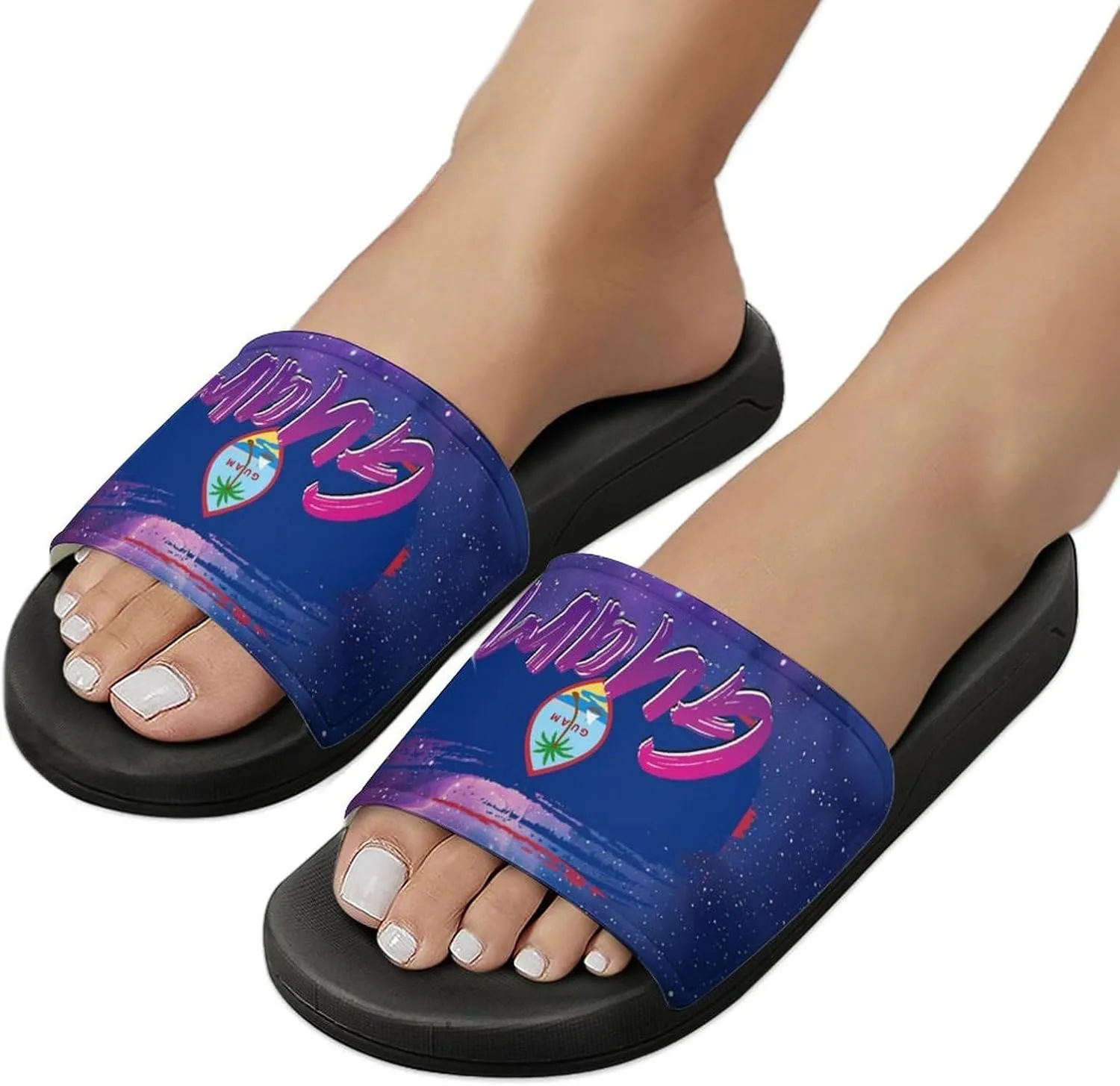 Glittering Universe Galaxy Guam Slippers Shower Slipper In-Door Slipper Quick Drying Non-Slip Bathroom Pool Woman Man PVC