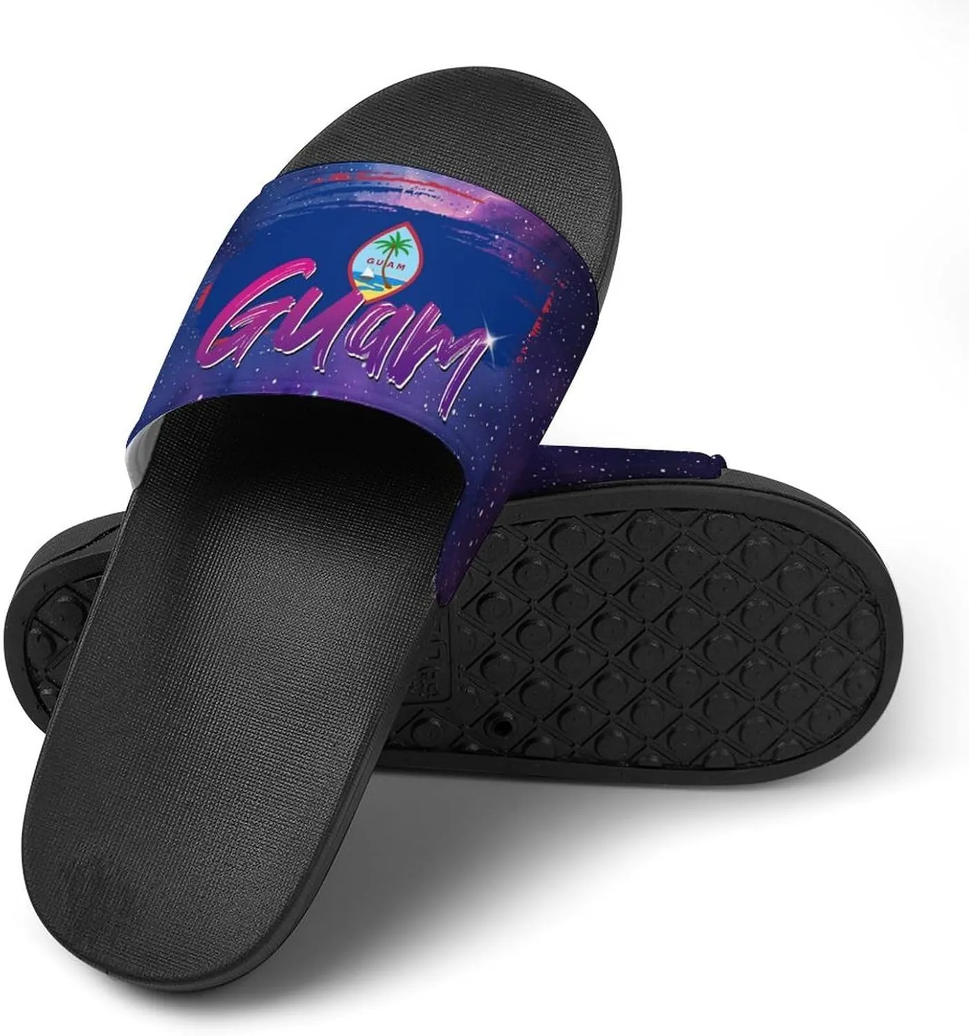 Glittering Universe Galaxy Guam Slippers Shower Slipper In-Door Slipper Quick Drying Non-Slip Bathroom Pool Woman Man PVC