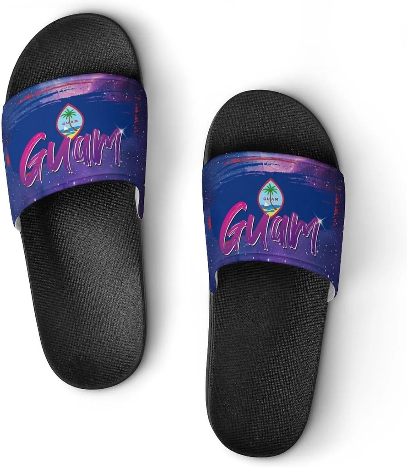 Glittering Universe Galaxy Guam Slippers Shower Slipper In-Door Slipper Quick Drying Non-Slip Bathroom Pool Woman Man PVC