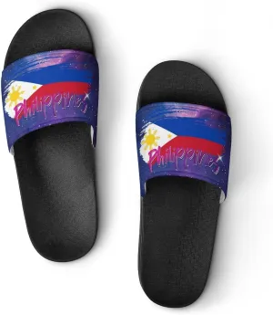 Glittering Universe Galaxy Philippines Slippers Shower Slipper In-Door Slipper Quick Drying Non-Slip Bathroom Pool Woman Man PVC