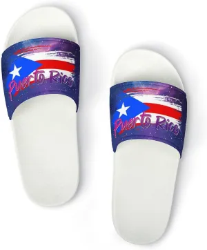 Glittering Universe Galaxy Puerto Rico Slippers Shower Slipper In-Door Slipper Quick Drying Non-Slip Bathroom Pool Woman Man PVC