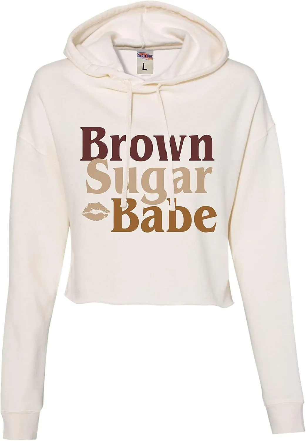 Go All Out Brown Sugar Babe Black Women Heritage Pride Women Cropped Hooded Sweatshirt