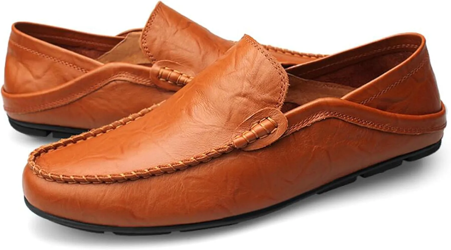 Go Tour Men's Premium Genuine Leather Casual Slip on Loafers Breathable Driving Shoes Fashion Slipper