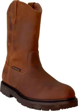 Golden Fox 12" Work Boot Pull On Wellington Wedge Lightweight Outsole for Construction Farming and Ranching