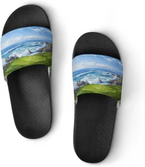 Golf Course Sea Sunshine Slippers Shower Slipper In-Door Slipper Quick Drying Non-Slip Bathroom Pool Woman Man PVC