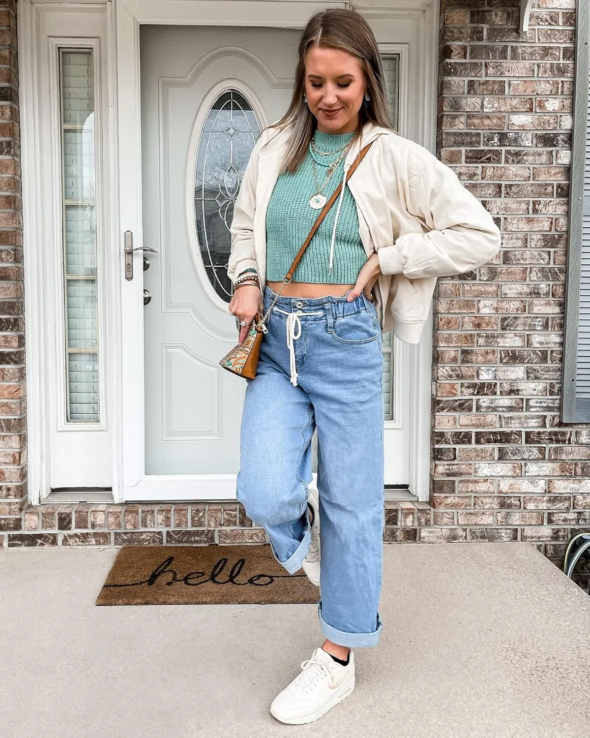GRAPENT Wide Leg Jeans for Women Stretch High Wasited Elastic Waist Bell Bottom Baggy Y2K Pants
