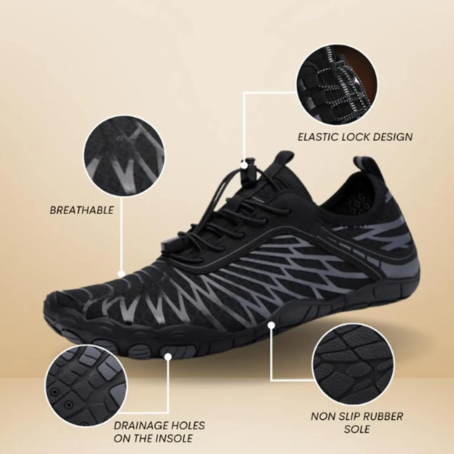 Grounded Footwear for Women with Neuropathy, Slip On Comfortable Lightweight Healthy & Non-Slip Barefoot Shoes