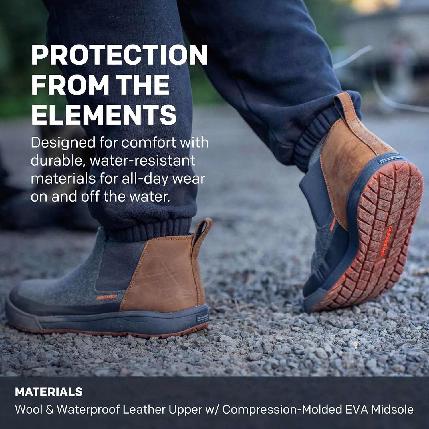 Grundens Dockyard Pull-On Boot - Watersistent Ankle Rain Boot, Deck, Boat, and Fishing Boot with Breathable Lining Anti-Slip Rubber