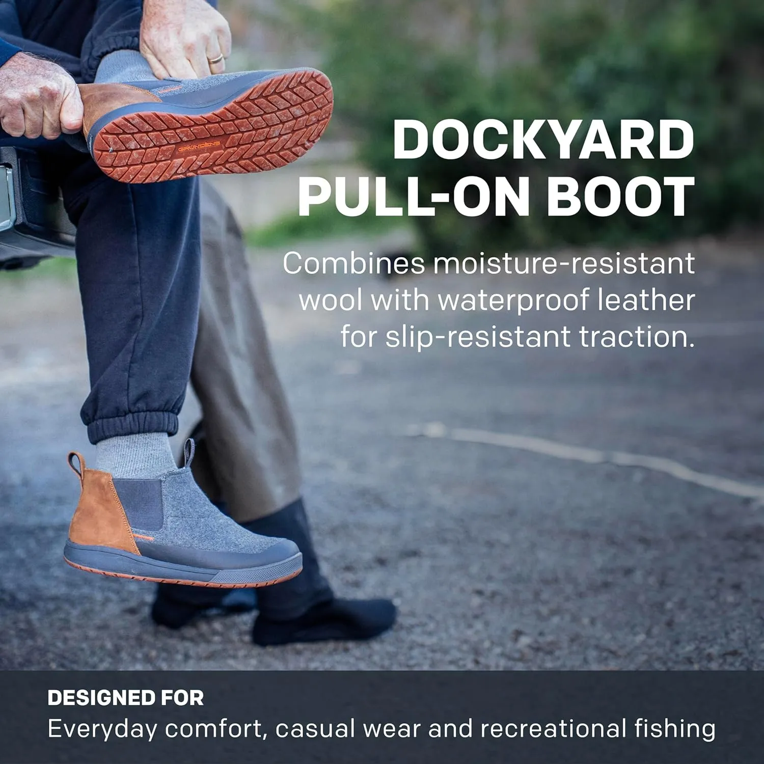 Grundens Dockyard Pull-On Boot - Watersistent Ankle Rain Boot, Deck, Boat, and Fishing Boot with Breathable Lining Anti-Slip Rubber