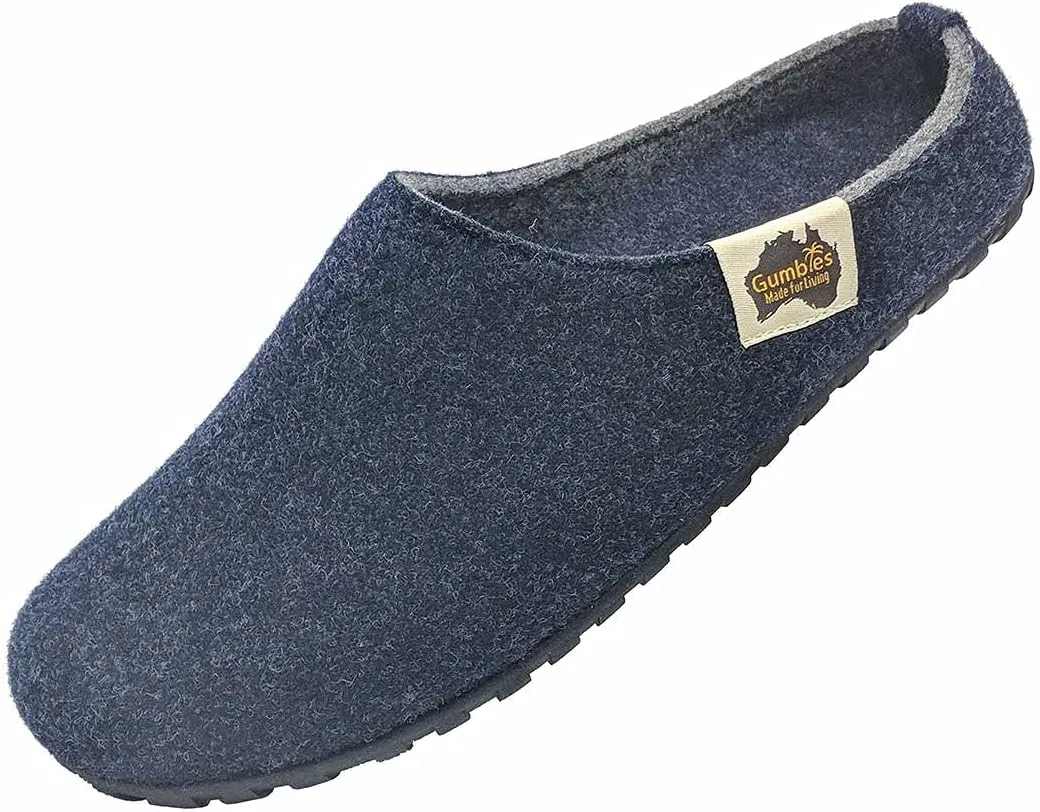 Gumbies Outback Slippers for Indoors and Outdoors, Eco-friendly Felt Uppers, Recycled Rubber Outsoles - Comfort Guaranteed