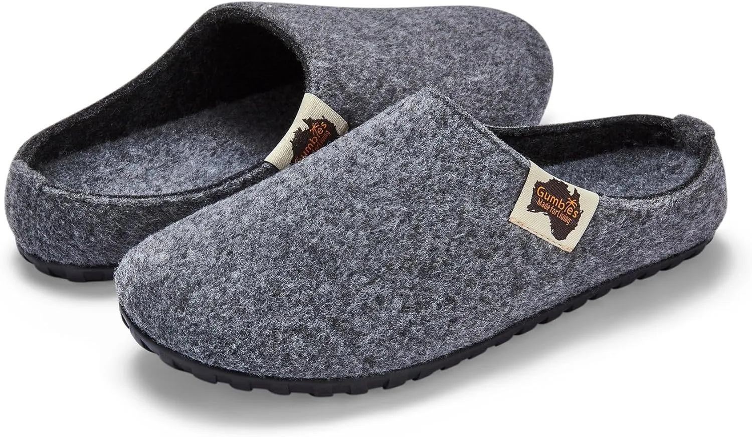 Gumbies Outback Slippers for Indoors and Outdoors, Eco-friendly Felt Uppers, Recycled Rubber Outsoles - Comfort Guaranteed